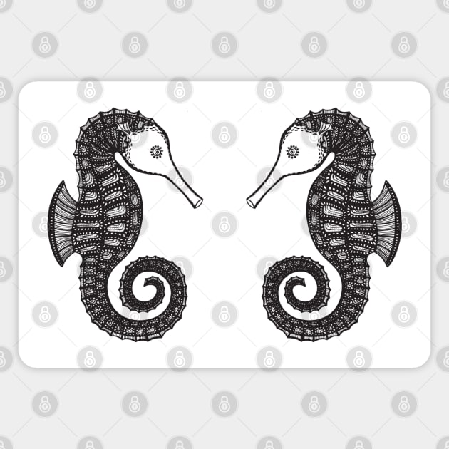 Seahorses in Love - cool and cute animal design - light colors Magnet by Green Paladin